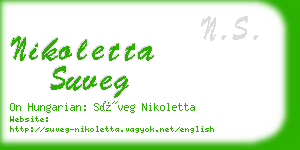 nikoletta suveg business card